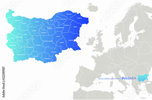 bulgaria map. graphic vector map of bulgaria in europe country. infographic of eu.