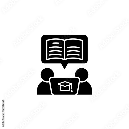Laptop 2 student book icon. Simple online study icons for ui and ux website or mobile application