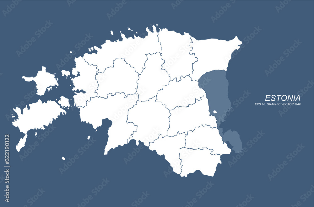 Fototapeta premium detailed vector of estonia map. europe country map. eu infographic map.