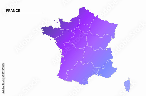 infographic vector map of france. france map of europe country. eu map.