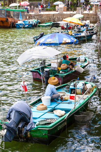 Obraz na plátně Floating Seafood Market in Sai Kung, Hong Kong, China