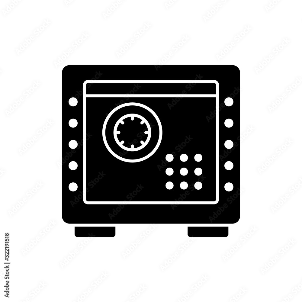 Bank, deposit, safe, safety, strongbox Glyph Icon. Vector isolated illustration