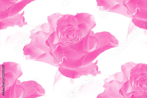 Watercolor flowers. Seamless background for wedding or Valentines. 