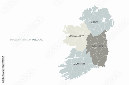 graphic vector of ireland map. infographic ireland map. europe country map.