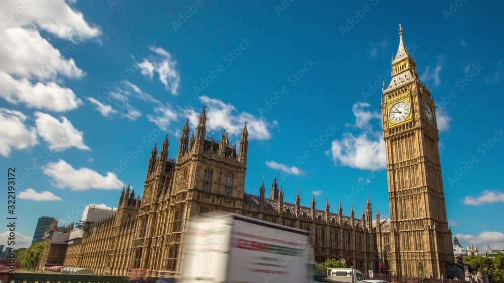 Big Ben and Houses of Parliament Hyperlapse, London, UK