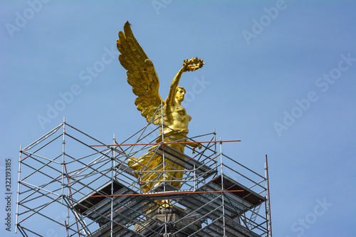 Monument of the Angel of Independence of Mexico under repair