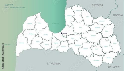 latvia map. vector of latvi...