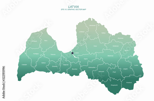 latvia map. vector of latvi...
