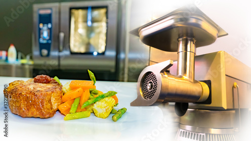 Industrial meat grinder clo...