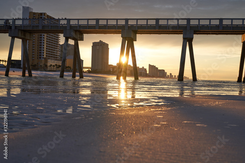 Scenic Sunrise View of Panama Beach Pier in Panama City Florida 