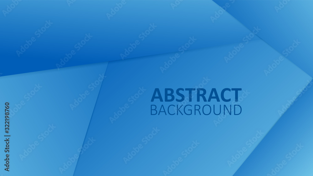 Fototapeta premium Blue gradient geometric background material design overlap layer.