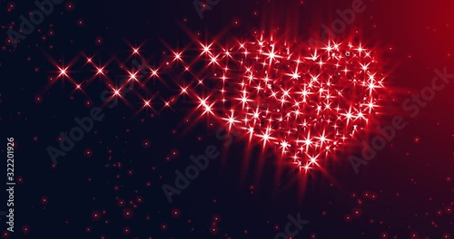 Wallpaper Mural A heart flying in space, which consists of stars. Against the background of flying distant shimmering cosmic bodies or sparks of a fire Torontodigital.ca