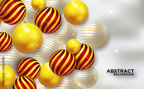 Abstract background with dynamic 3d gold