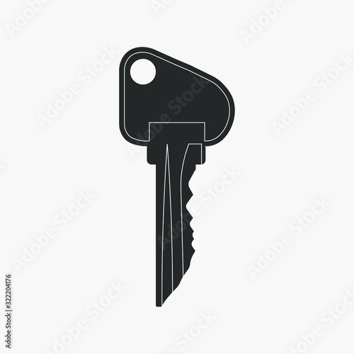 Vector Key icon on white ba...