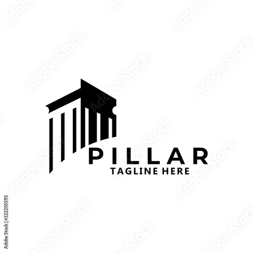 pillar logo icon vector isolated