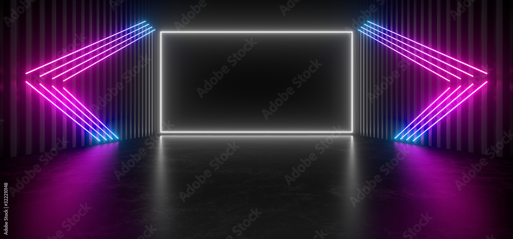 Beautiful composition of colored neon lights on a black background. 3d rendering image. Beautiful composition of colored neon lights on a black background. 3d rendering image.