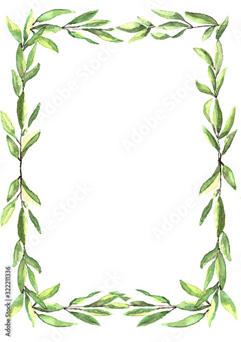 Fototapeta Naklejka Na Ścianę i Meble -  Frame olive Leaves. Olive tree border. Vector element. EPS10.. Element design. Vector illustration.