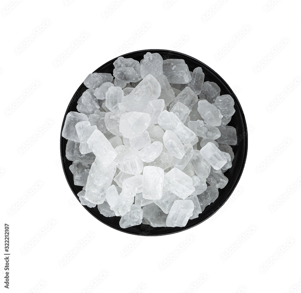 Fotografie white rock sugar on white  background