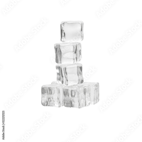 Fototapeta Naklejka Na Ścianę i Meble -  ice cubes  isolated on white background