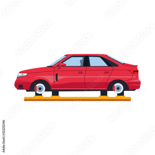 stranded car icon  flat design