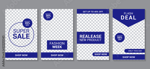 set of slides elegant fashion sale social media post banners template. vol 51
