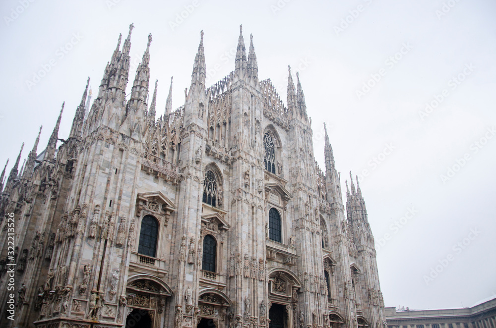 Facade of Milano's cathedral - Duomo di Milano.