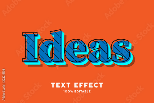 Blue pop art on orange text effect