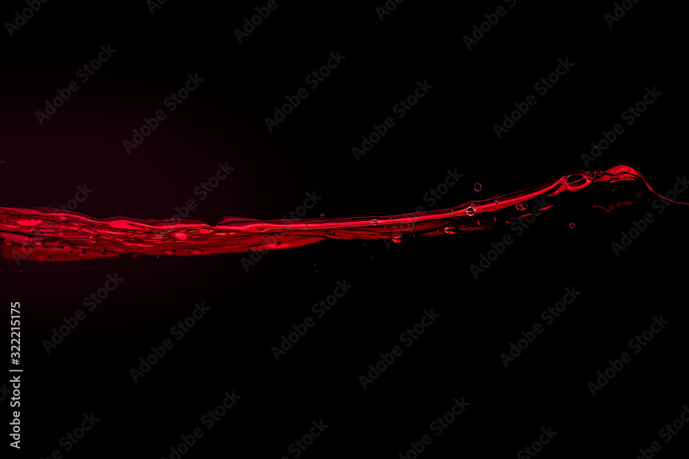 Blood waves. Water Red wave splash isolated on Black background Blood waves. Water Red wave splash isolated on Black background