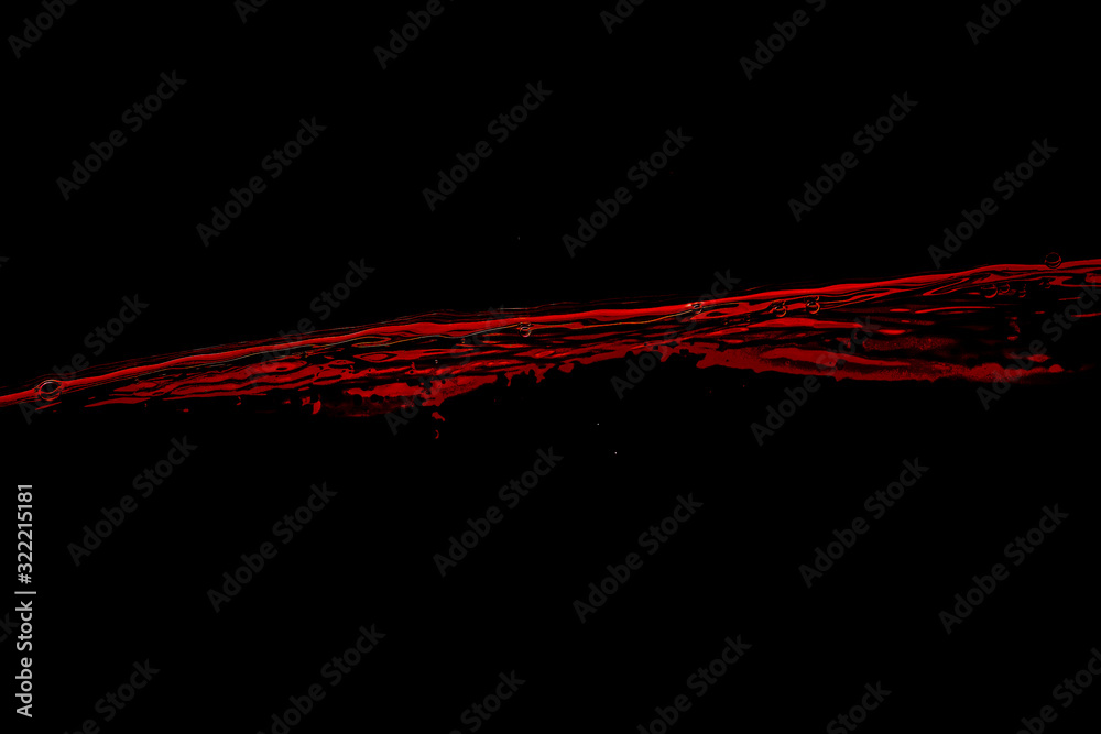 Plakat Blood waves. Water Red wave splash isolated on Black background