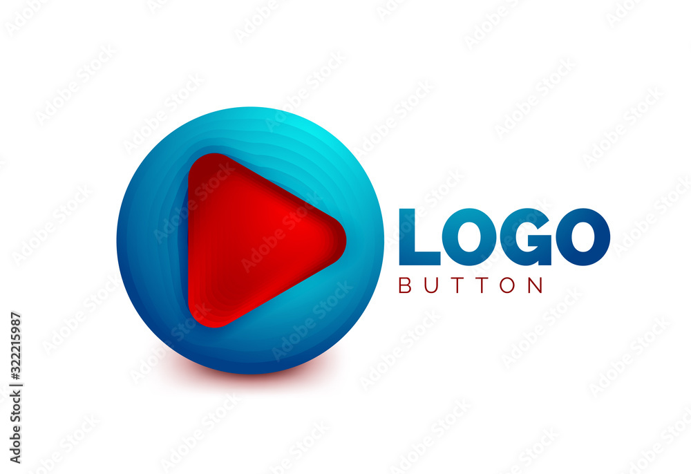 Play, arrow or download button icon, minimal design business logo template. 3d geometric bold in relief style with color blend steps effect. Vector Illustration For Wallpaper, Banner, Background, Card Play, arrow or download button icon, minimal design business logo template. 3d geometric bold in relief style with color blend steps effect. Vector Illustration For Wallpaper, Banner, Background, Card