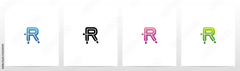 Connecting Dots On Letter Logo Design R Connecting Dots On Letter Logo Design R
