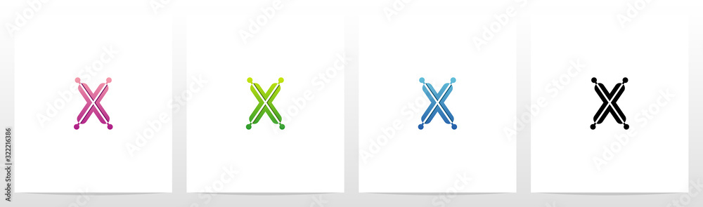 Connecting Dots On Letter Logo Design X Connecting Dots On Letter Logo Design X