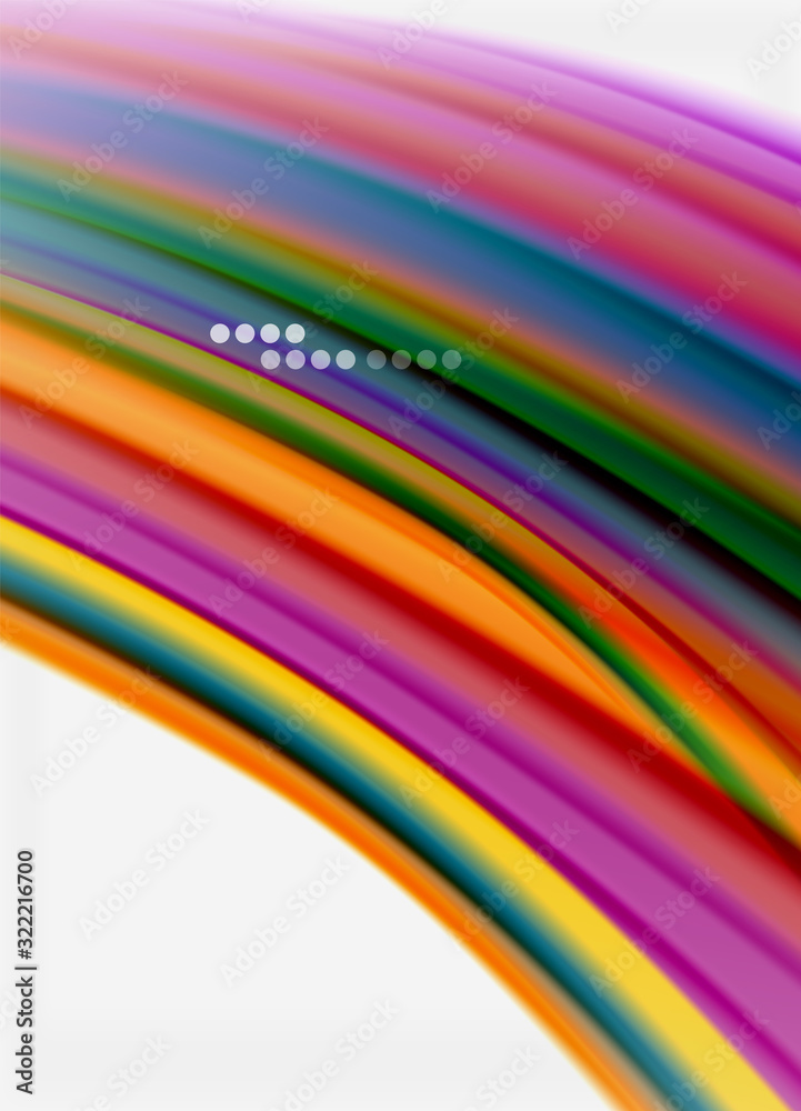 Wave lines abstract background, smooth silk design with rainbow style colors. Liquid fluid color waves. Vector Illustration Wave lines abstract background, smooth silk design with rainbow style colors. Liquid fluid color waves. Vector Illustration