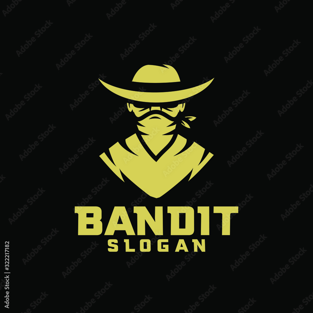 bandit character logo icon design cartoon bandit character logo icon design cartoon