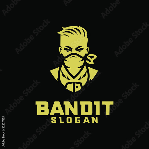 bandit character logo icon design cartoon