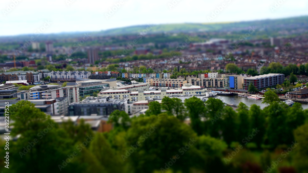 aerial view of the city of Bristol