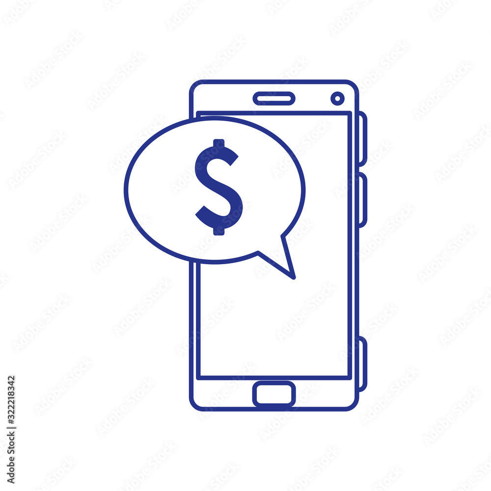 smartphone and speech bubble with dollar symbol smartphone and speech bubble with dollar symbol
