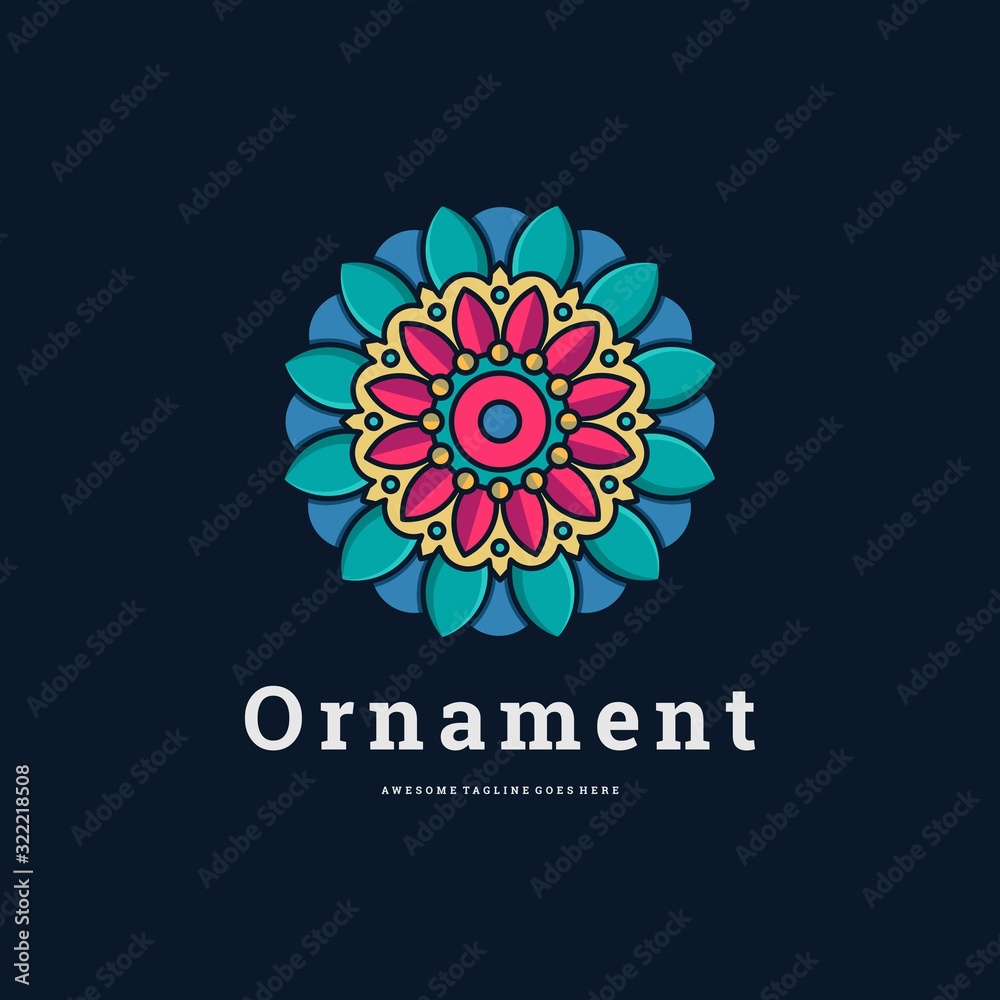 Vector Logo Illustration Flower Ornament Infinity Line Art Style Vector Logo Illustration Flower Ornament Infinity Line Art Style