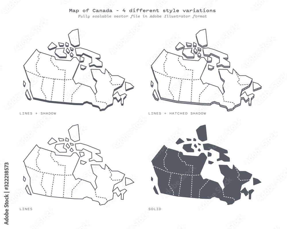 Map of Canada - Vector Map Illustration Stock Vector | Adobe Stock