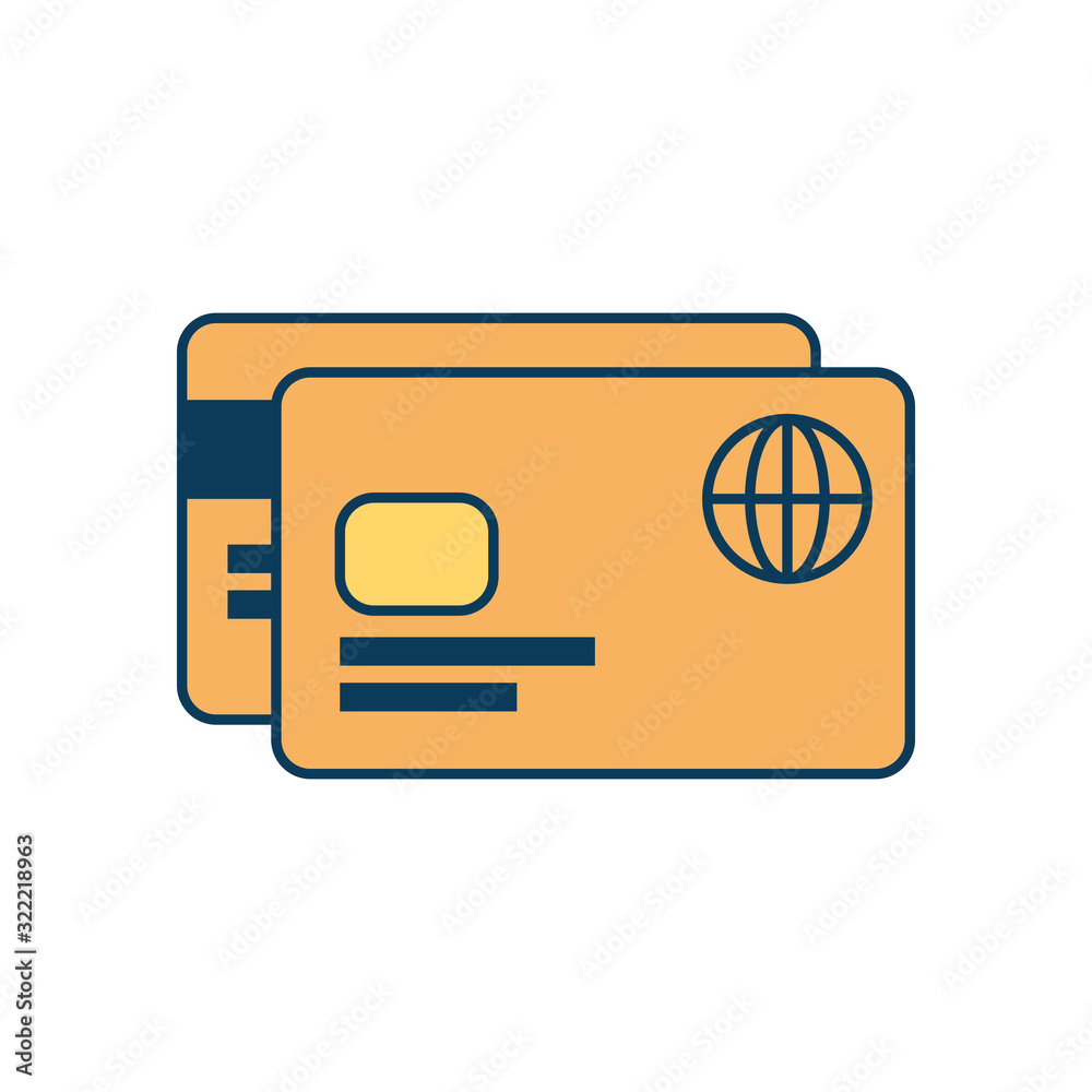 credit cards electronic isolated icon