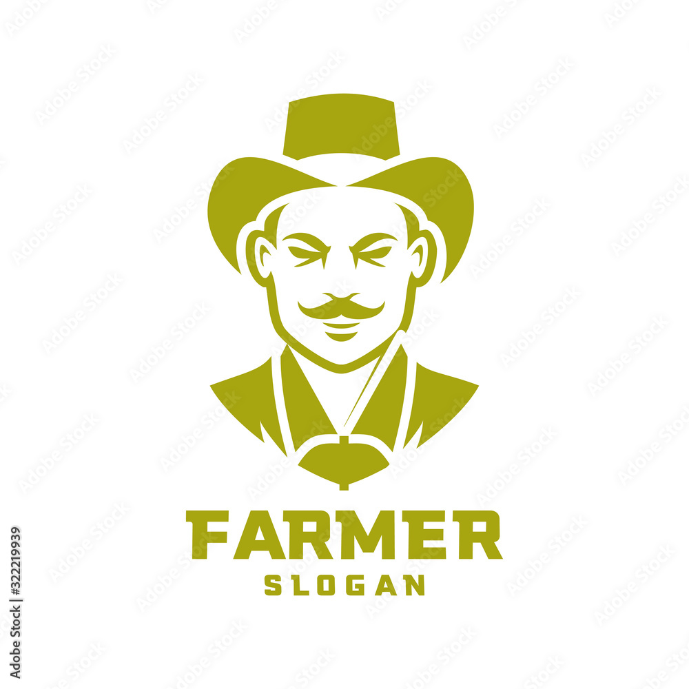 gold isolated Columbia south america farmer character logo icon design cartoon