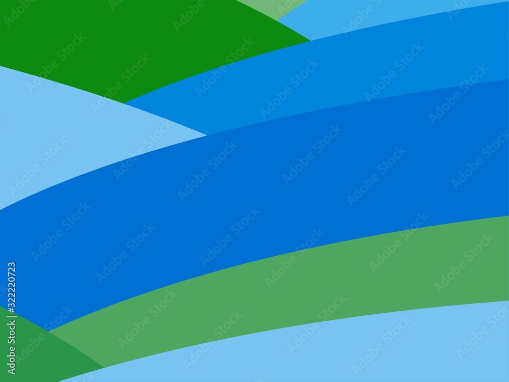 Colorful Art Green and Blue, Abstract Modern Shape Background or Wallpaper
