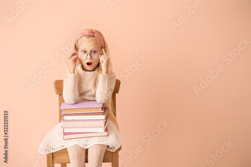 Surprised little girl with ...