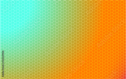 Blue-orange gradient abstract background with dots. Dotted vector background going from light blue in the left top corner to orange in the bottom right corner of the background.