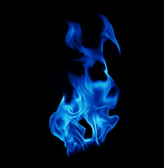 Blue fire on a black background