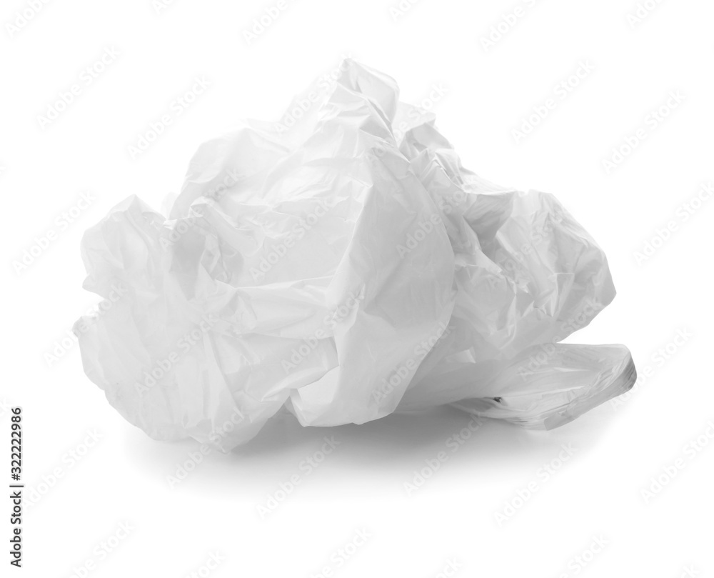 Plastic bag on white background. Recycling concept