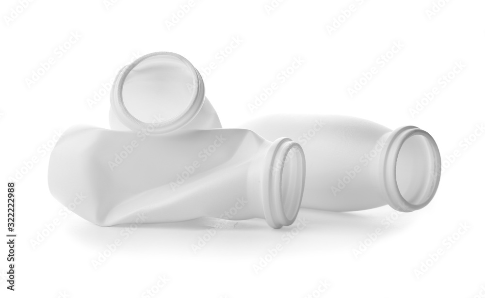 Plastic bottles on white background. Recycling concept Plastic bottles on white background. Recycling concept