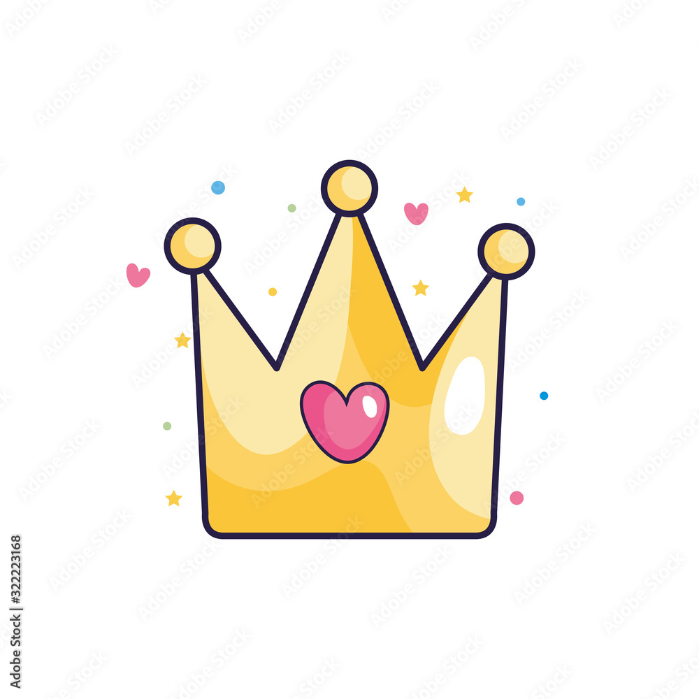 Fotografie cute crown with heart icon