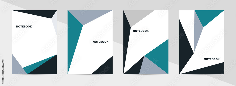 Book cover template, triangle background. Vector illustration. .