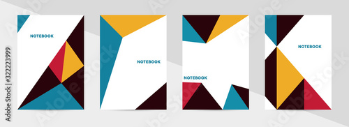 Book cover template, triangle background. Vector illustration. .